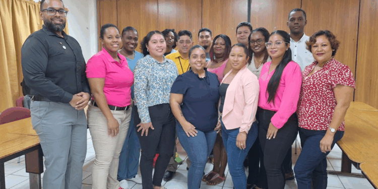 Biorisk Manager Mr. Carlos Rampersad (left) alongside CARPHA IATA Trainer and Participants following the Shipping of Infectious Substances Training in Belize.