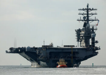 The U.S Navy USS Nimitz (CVN-68), the world's oldest nuclear-powered aircraft carrier sails out of San Diego Bay to the Pacific Ocean to perform readiness drills before returning its homeport of Naval Base Kitsap on November 18, 2024 in San Diego, California. The ship is scheduled to be decommissioned in fiscal 2026.
Kevin Carter/Getty Images