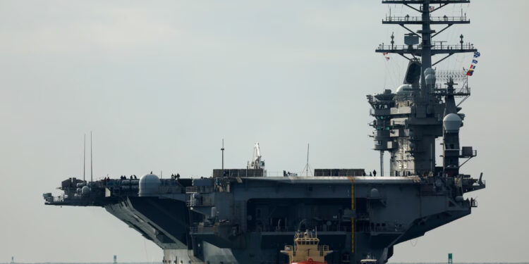 The U.S Navy USS Nimitz (CVN-68), the world's oldest nuclear-powered aircraft carrier sails out of San Diego Bay to the Pacific Ocean to perform readiness drills before returning its homeport of Naval Base Kitsap on November 18, 2024 in San Diego, California. The ship is scheduled to be decommissioned in fiscal 2026.
Kevin Carter/Getty Images