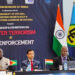 High Commissioner of India to Guyana Dr Amit Telang (centre) with Ambassador and Director of Defence Policy at the Ministry of Foreign Affairs Brigadier (Retd) Godfrey Bess (left) and Programme Manager for Crime and Security at the Caricom Secretariat Sherwin Toyne-Stephenson at Friday’s workshop. (SN photo)