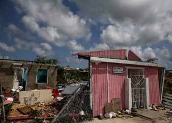 Hurricane Irmas destruction on Barbuda, 2017. (Shannon Stapleton)
