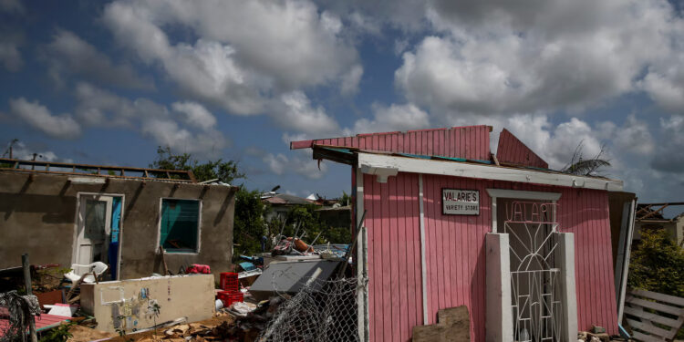 Hurricane Irmas destruction on Barbuda, 2017. (Shannon Stapleton)