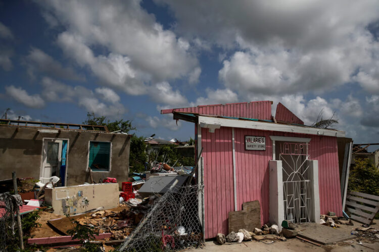 Hurricane Irmas destruction on Barbuda, 2017. (Shannon Stapleton)