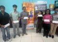 Left to Right Sachin Pitamber, Kyle Couchman,Keron Sandiford, Aditi Joshi, Katelya Sam, Treskole Archibald