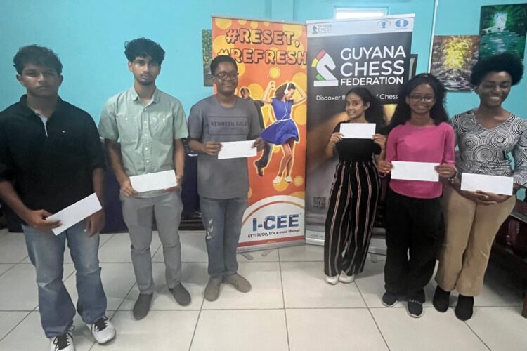 Left to Right Sachin Pitamber, Kyle Couchman,Keron Sandiford, Aditi Joshi, Katelya Sam, Treskole Archibald