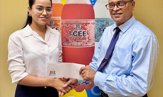Mr. Shivanand Nandalall received sponsorship from the  Brand Manager Ms. Shenisa Fredericks