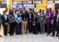 Officials from the Ministry of Agriculture and participants pose for a group photo following the conclusion of the Fisheries Symposium at the University of Guyana’s Education Lecture Theatre.