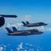 A U.S. Air Force B-52H Stratofortress bomber assigned to the 2nd Bomb Wing, integrates with a U.S. Marine Corps F-35B Lightning II aircraft assigned to the Marine Fighter Attack Squadron 225, in the U.S. Southern Command area.  (U.S. Air Force)