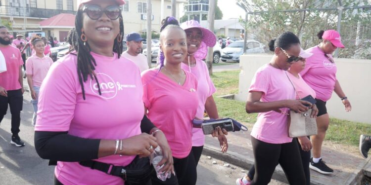 FGM Leader Amanza Walton-Desir (l) and others in  October 2025 Cancer Walk  (Photo FGM Facebook)