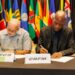 Dr. Didacus Jules, Director General of the OECS (left), with Dr. Marc Williams, Executive Director of the CRFM Secretariat, at the signing of a new Memorandum of Understanding during CWA 2025
CRFM Signs MoUs with OECS and UWI to Boost Fisheries and Blue Economy