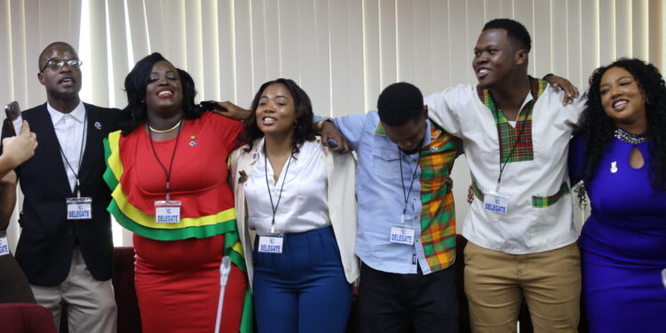 CARICOM Young Professionals during a light moment at the "Little Caribbean Market" (CARICOM photo)