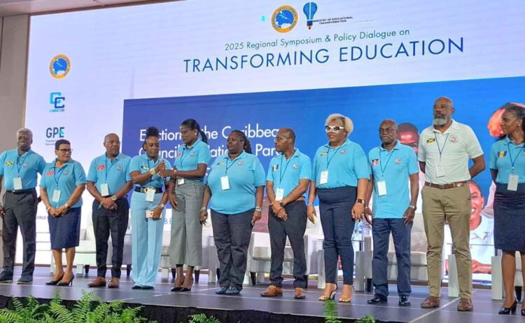 Newly elected executive committee: (from Left) President, Everton Hannam - Jamaica; 1st Vice President, Zena Ramatalli - T&T; 2nd Vice President, Walter Stewart - T&T, 3rd Vice President, Danavier Fisher - Bahamas; General Secretary, Keiran Glasgow - Trinidad and Tobago; Assistant General Secretary; Bety-Ann Skinner - Bahamas; Treasurer, Shone Gibbs - Barbados; Assistant Treasurer, Mitsie Harris-Dillon - Jamaica; Trustee, Alister Thomas - Antigua and Barbuda; Trustee, Stewart Jacobs - Jamaica; and Public Relations Officer, Nicole Brathwaite - Barbados.