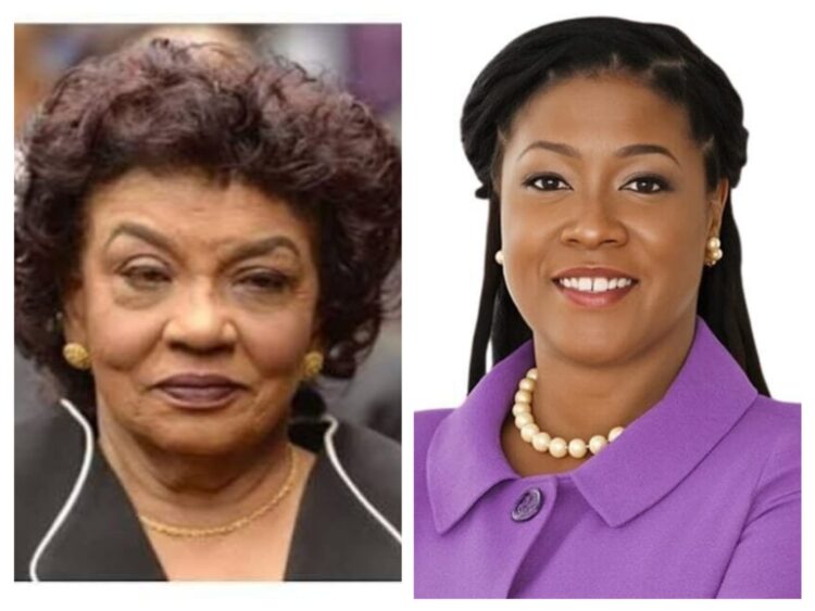 L-R GECOM Chair ret'd Justice Claudette Singh and FGM Leader Amanza Walton-Desir