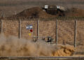 A military vehicle manoeuvres on Israeli side of the Israel-Gaza border, in Israel, October 3, 2025.
Amir Cohen/Reuters