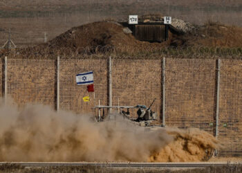 A military vehicle manoeuvres on Israeli side of the Israel-Gaza border, in Israel, October 3, 2025.
Amir Cohen/Reuters