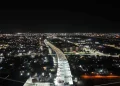 The New Demerara River Crossing at night