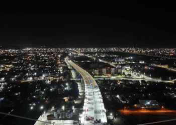 The New Demerara River Crossing at night