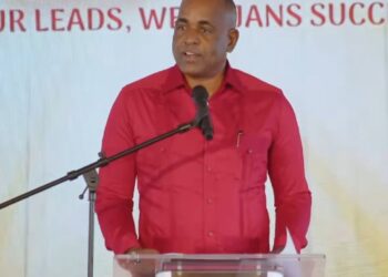 Dominica Prime Minister Roosevelt Skerrit addressing supporters at 86th annual Barbados Labour Party annual conference on Sunday.

BLP FB page