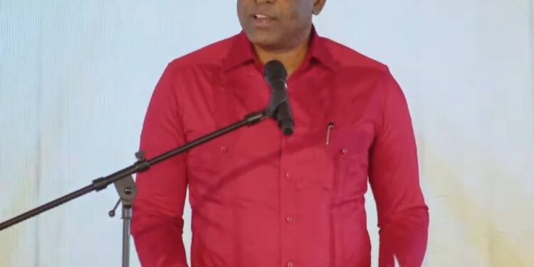 Dominica Prime Minister Roosevelt Skerrit addressing supporters at 86th annual Barbados Labour Party annual conference on Sunday.

BLP FB page