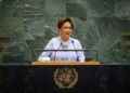 Kamla Persad-Bissessar, Prime Minister of the Republic of Trinidad and Tobago, addresses the general debate of the General Assembly’s 80th session on Sept. 26, 2025. UN Photo/Loey Felipe