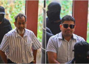 L-R Nasar "Shell" Mohamed and Azruddin Mohamed at the Georgetown Magistrates Court- October 31, 2025 (Guyana Chronicle Photo)