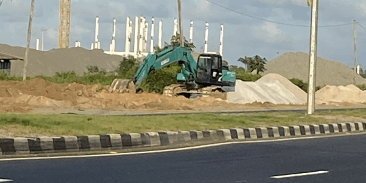 Present situation at the construction site for the 12-story office complex- October 2025