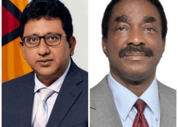 (L-R) Attorney General and Minister of Legal Affairs, Anil Nandlall, SC and Former Attorney General Basil Williams