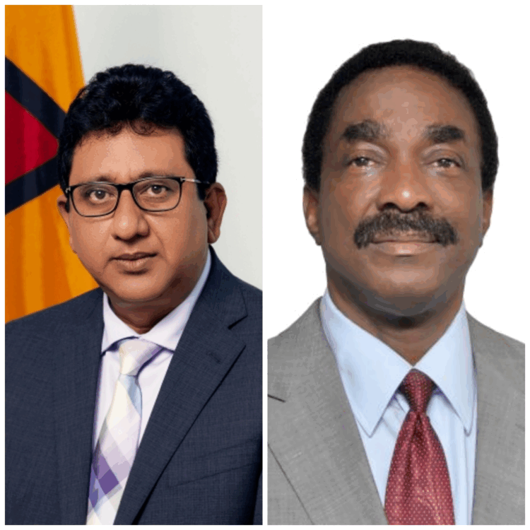 (L-R) Attorney General and Minister of Legal Affairs, Anil Nandlall, SC and Former Attorney General Basil Williams