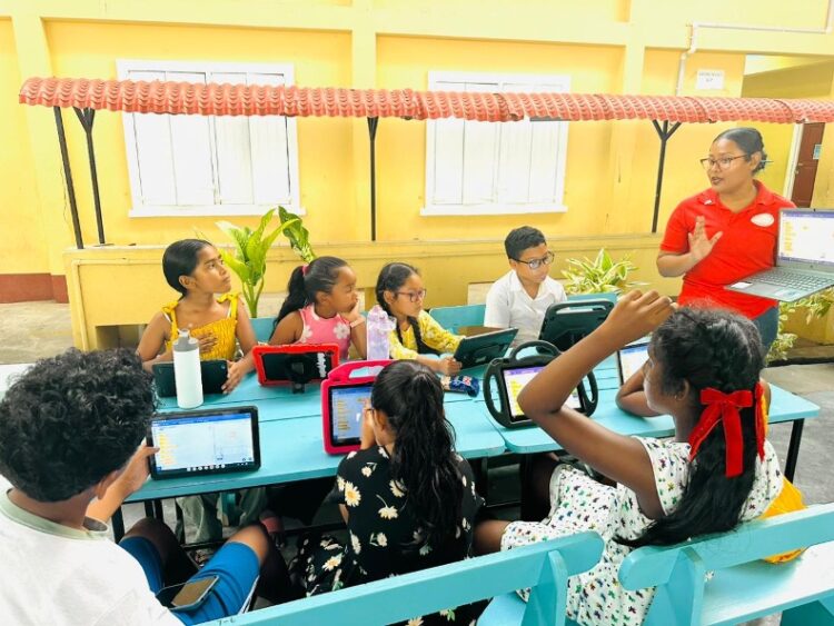 Stem Club sessions being held by STEM Guyana Coach, Sharmala Singh from Mainstay LAKE