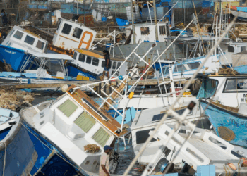 Damaged vessels from Hurricane Beryl, Barbados. Photo Credit - Ricardo Mazalan