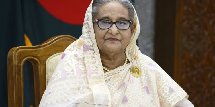 Bangladesh's ousted Prime Minister Sheikh Hasina in Dhaka in 2023. Ludovic Marin / AFP via Getty Images