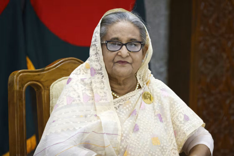 Bangladesh's ousted Prime Minister Sheikh Hasina in Dhaka in 2023. Ludovic Marin / AFP via Getty Images
