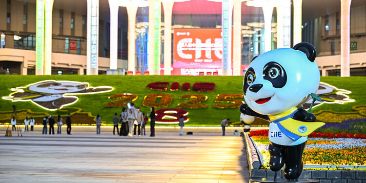 The venue for the eighth China International Import Expo (CIIE), which will be held from November 5 to 10, in Shanghai, China, November 4, 2025. /VCG
