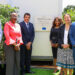 (L-R) Dr. Horace Cox, Director, CARPHA, Mrs. Doreen Walsweer-Sore, Expert Responsible for the Implementation of the Samoa Agreement and Summits, Organisation of African, Caribbean and Pacific States (OACPS), the Honourable Dr. Lackram Bodoe, Minister of Health, Trinidad and Tobago, Dr. Lisa Indar, Executive Director, CARPHA, Her Excellency Cécile Tassin, Ambassador of the European Union to the Republic of Trinidad and Tobago and Dr. Mark Sami, CARPHA Director, following the inauguration of the EU funded CARPHA Mobile Insectary Facility on October 29th, 2025.