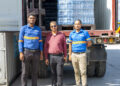 DDL Plant Manager Mr. Donald Murray and staff of DDL with the shipment for Jamaica