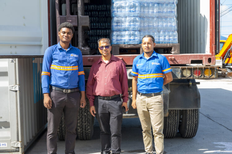 DDL Plant Manager Mr. Donald Murray and staff of DDL with the shipment for Jamaica