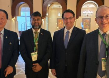 Pt. Ubraj Narine (2nd left) flanked by other participants at the Conference.