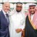 His Royal Highness Prince Abdulaziz Bin Turki Bin Faizal Al Saud (right), Saudi Arabia’s Minister of Sport; FIFA President Gianni Infantino (left) and President of Guyana Dr. Irfaan Ali in Riyadh, Saudi Arabia