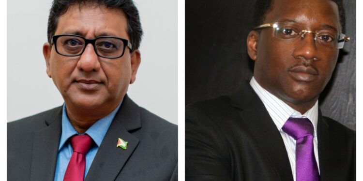 L-R Attorney General Anil Nandlall and Attorney-at-law Dr. Vivian Williams