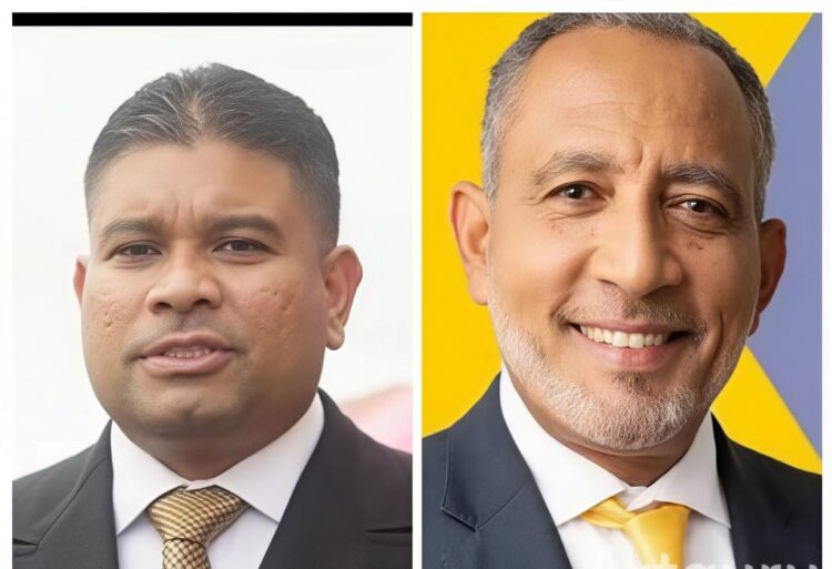 L-R WIN Leader Azruddin Mohamed, St Vincent and The Grenadines Prime Minister Dr. Godwin Friday