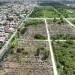 An aerial view of the ongoing works at the Le Repentir Cemetery (DPI photo)
