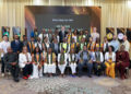 Representatives of the Ministry of Education, Greater Guyana Initiative, LearnCorp International, Council for TVET, and graduates