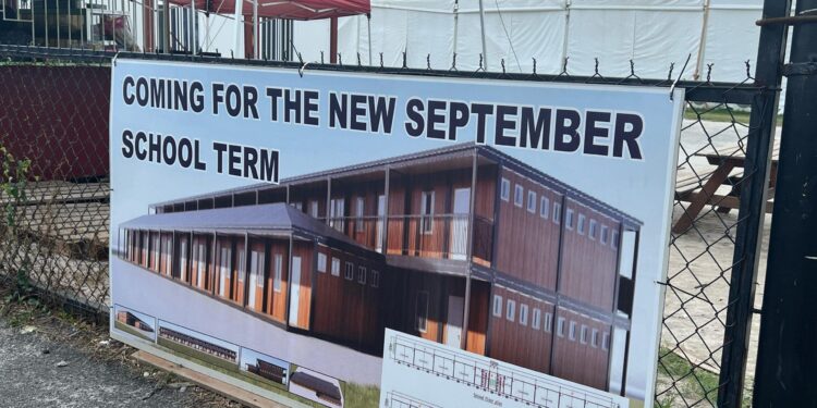 Prefab construction of Mae's School