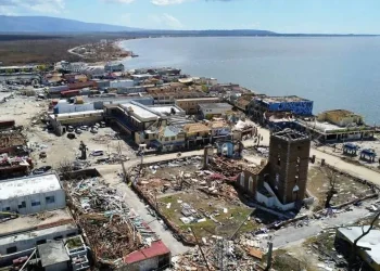 Damaged buildings following Hurricane Melissa, in Black River, St.
Elizabeth, Jamaica