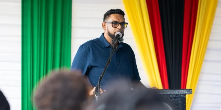 President Ali, addressing the gathering in New Amsterdam