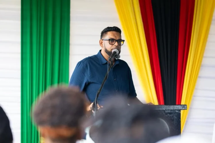 President Ali, addressing the gathering in New Amsterdam