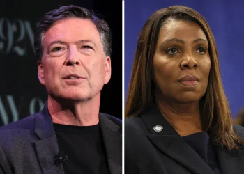 Former FBI Director James Comey and New York Attorney General Letitia James.
Getty Images