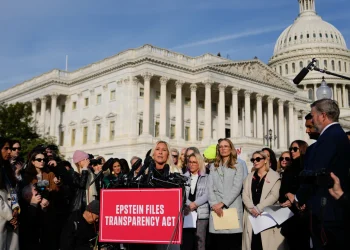 Rep. Marjorie Taylor Greene, R-Ga., speaks during a news conference on the Epstein Files Transparency Act, Tuesday, Nov. 18, 2025, outside the U.S. Capitol in Washington. (AP Photo/Julia Demaree Nikhinson)