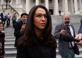 Rep. Lauren Boebert, R-Colo., leaves the U.S. Capitol after voting in favor of the Epstein Files Transparency Act, Tuesday, Nov. 18, 2025, in Washington. (AP Photo/Julia Demaree Nikhinson)