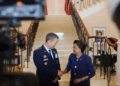 Chairman US Joint Chiefs of Staff General Dan Caine and Trinidad & Tobago Prime Minister Kamla Persad-Bissessar (Google photo)